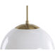 Belle 1 Light White / Brass Pendant Ceiling Light